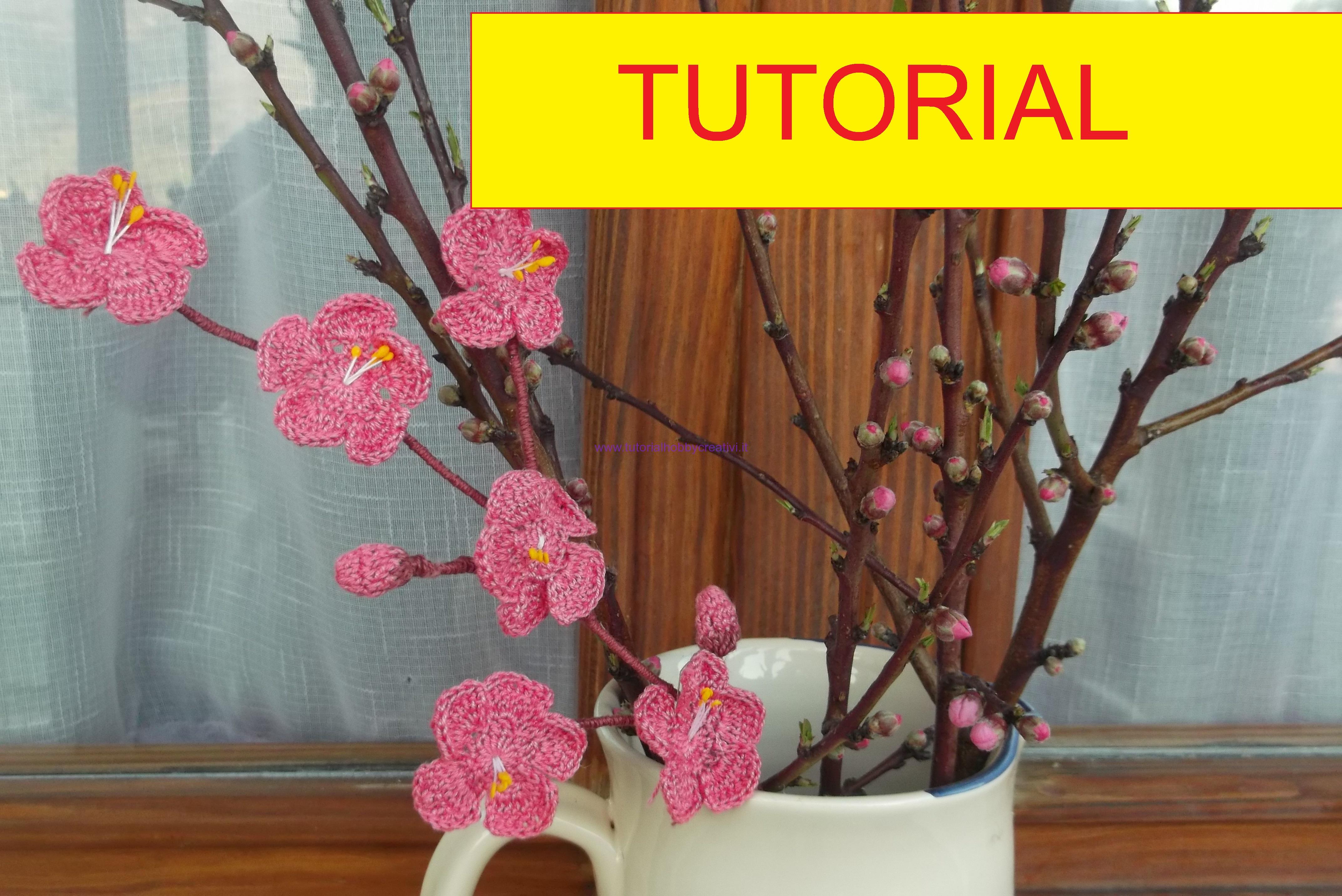 Tutorial Per Realizzare Un Ramo Di Fiori Di Pesco All Uncinetto Tutorial Punto Croce Uncinetto Cucito