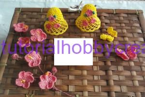 Tutorial per realizzare una ghirlanda di Pasqua con campane farfalle e fiori ll'uncinetto (3)